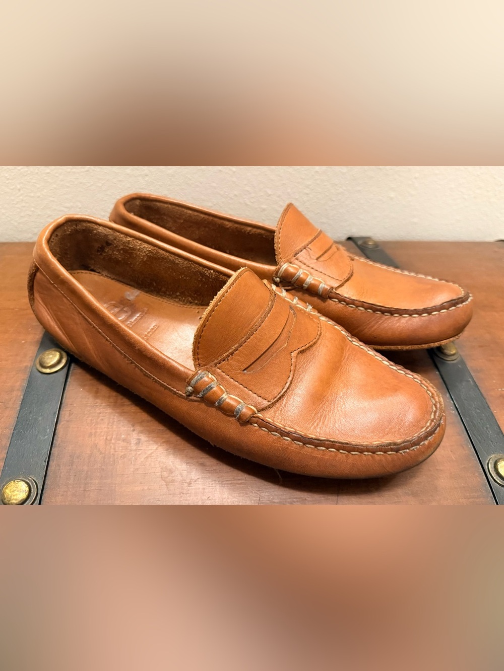 Allen Edmonds Cognac Leather Penny Loafers